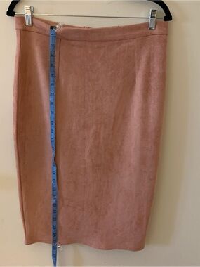 Missguided Blush Pink Suede Pencil Skirt